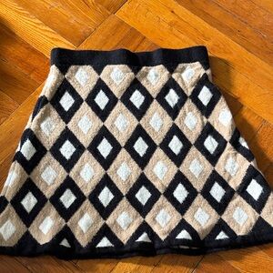 Zara A-Line Skirt - Black, White, Tan